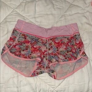 Lululemon Floral Pink Athletic Shorts